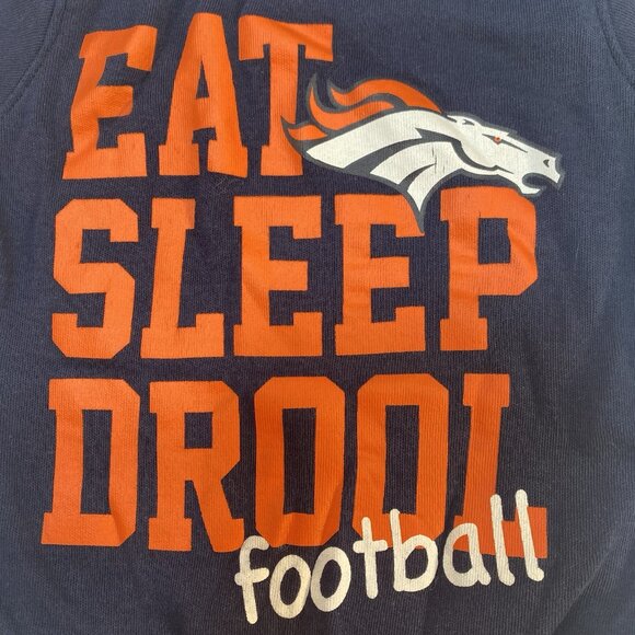 Denver Broncos NFL Football Baby Infant One Piece Bodysuit Eat Sleep Drool Blue - Picture 3 of 6